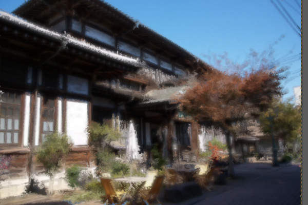 31. 筆塗りのような印象が付加された加工中の写真