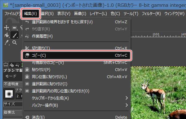 18. 編集(E) -> コピー(C)を実行 18. 編集(E) -> コピー(C)を実行