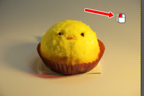 6. ケーキでもカップでもない部分をドラッグ 6. ケーキでもカップでもない部分をドラッグ