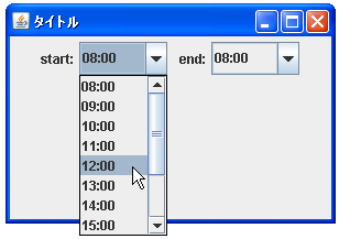 JComboBox�őI�����ڂ��擾����
