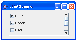 ���X�g�̍��ڂ�JCheckBox��\������
