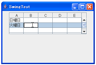 �񐔂ƍs�������^����JTable���쐬����
