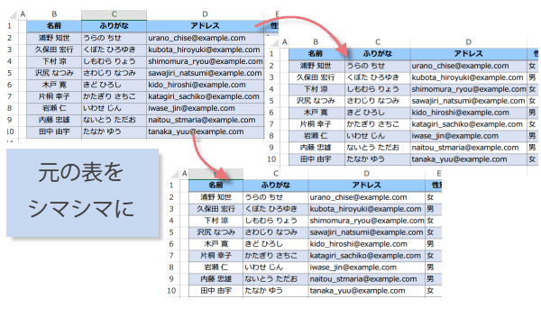 1�s�����ɕ\�̐F�������}�N��1