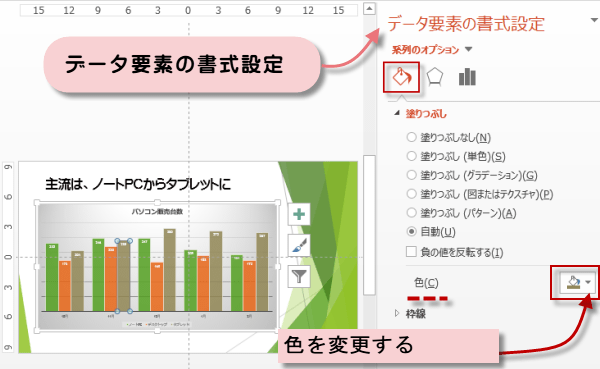 �c�_�O���t�̐F��ύX