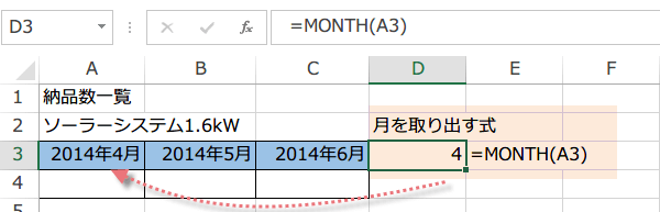月別の合計を別シートに表示3