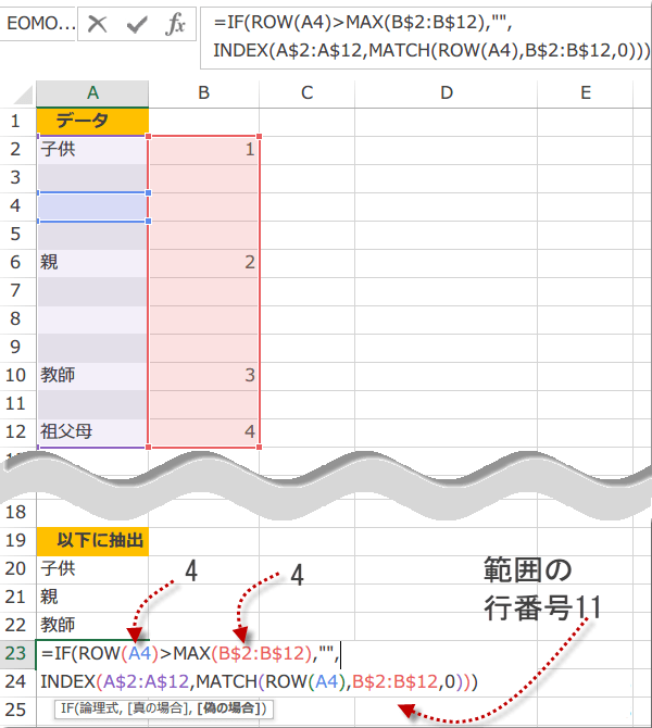 空白以外のデータを抽出する5