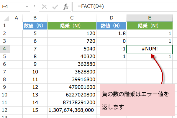 FACT関数の使い方3