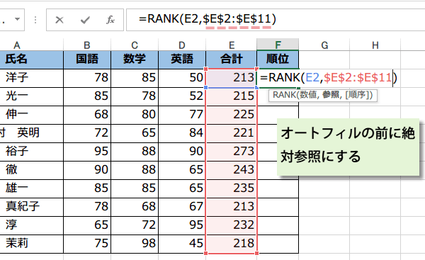 RANK�֐���ΎQ�Ƃɂ���