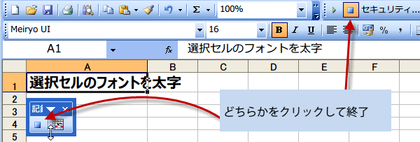 �}�N���̋L�^�I��