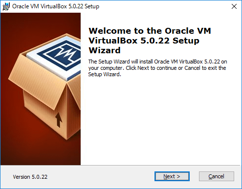 VirtualBoxのセットアップ画面