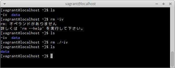 rm -特殊ファイル名