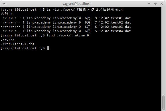 find -atimeオプション