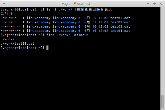 find -mtimeオプション