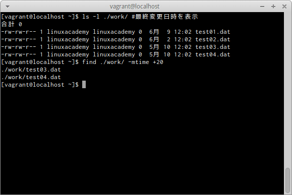 find -mtimeオプション3