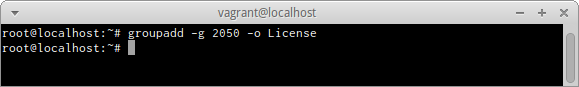 groupadd -g 2050 -o License
