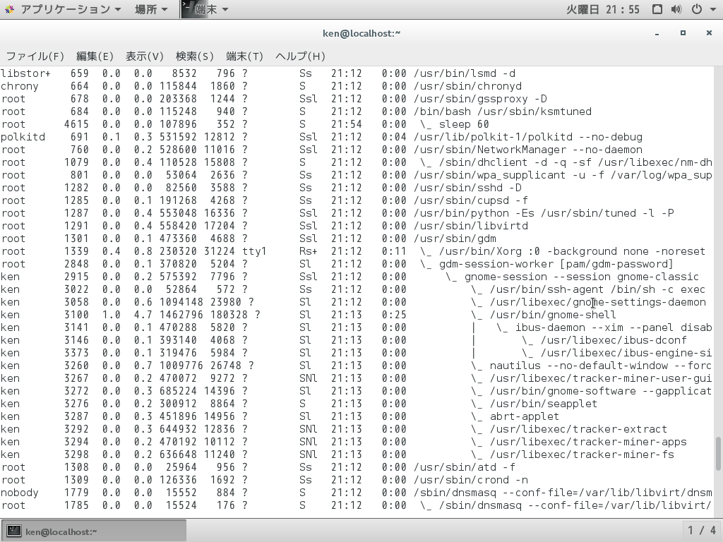 ps auxfオプション