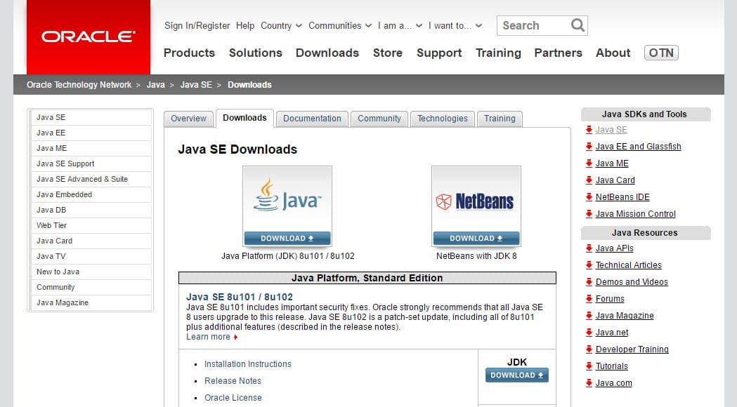 ORACLE社のホームページ
