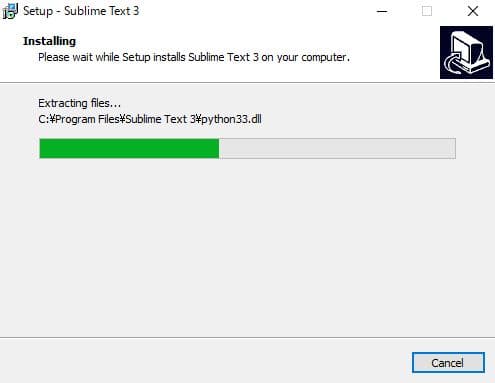 インストールが開始される