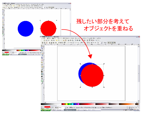 �Q�̃I�u�W�F�N�g���d�˂�