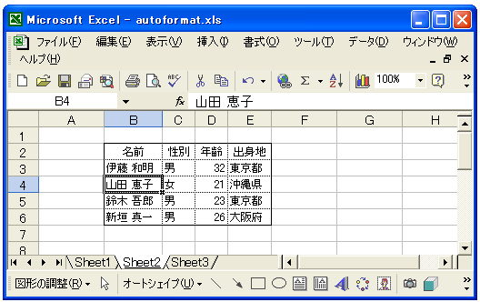 �I�[�g�t�H�[�}�b�g�̗��p