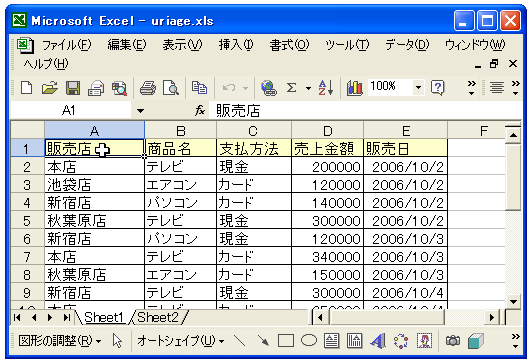 �s�{�b�g�e�[�u���̍쐬