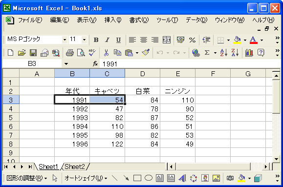 �L�[�{�[�h���g���ĕ����̃Z����I��