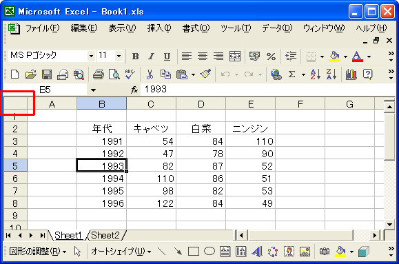 �s�A��A�S�̂̃Z����I��