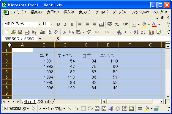 �s�A��A�S�̂̃Z����I��