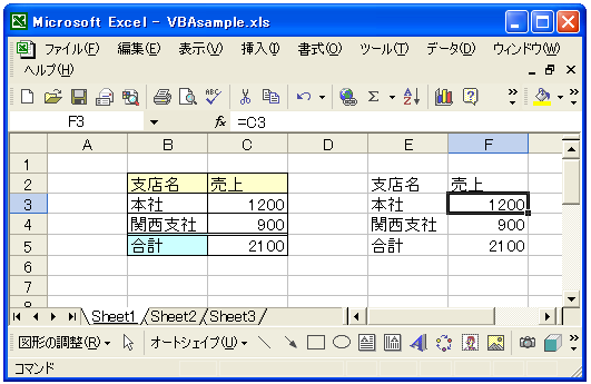 �Z���̃����N�\��t��