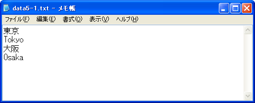 �e�L�X�g�f�[�^����������