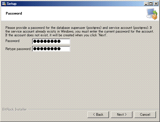 PostgreSQL�̃p�X���[�h�ݒ�