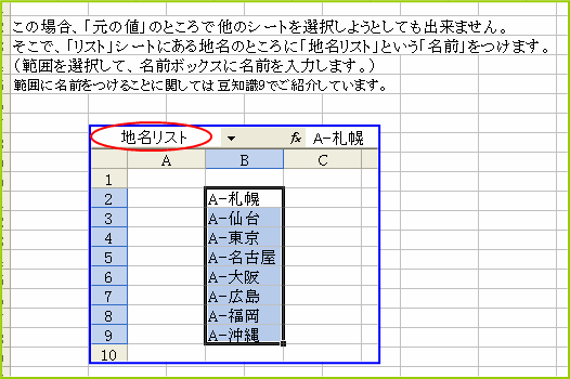 ���͋K���@���X�g�@���̃V�[�g�Ƀ��X�g������ꍇ�@���X�g�͈͂ɖ��O������