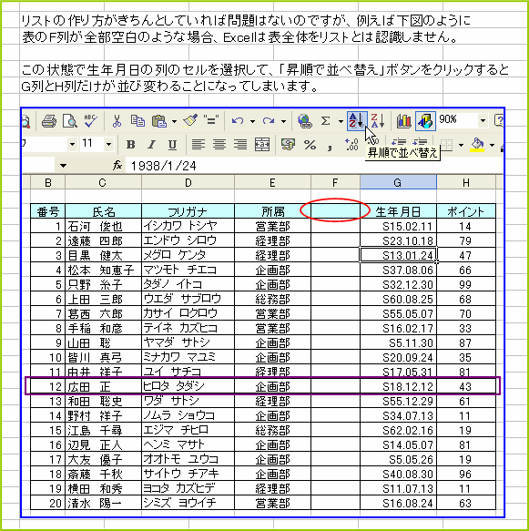 ���X�g���q�����Ă��Ȃ��ꍇ�̕��בւ��̒���