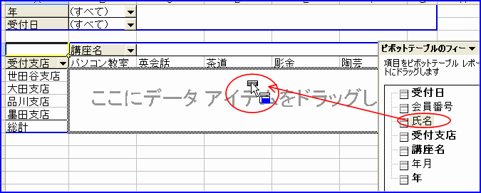 �s�{�b�g�e�[�u���@�f�[�^�G���A�֍��ڂ��h���b�O