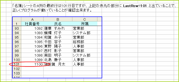 �ŏI�s�̕ϐ����������l�ɂȂ��Ă��邱�Ƃ��m�F